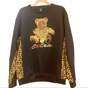 Screenshot size 3X sweatshirt Extra Teddy patch and leopard print sleeves